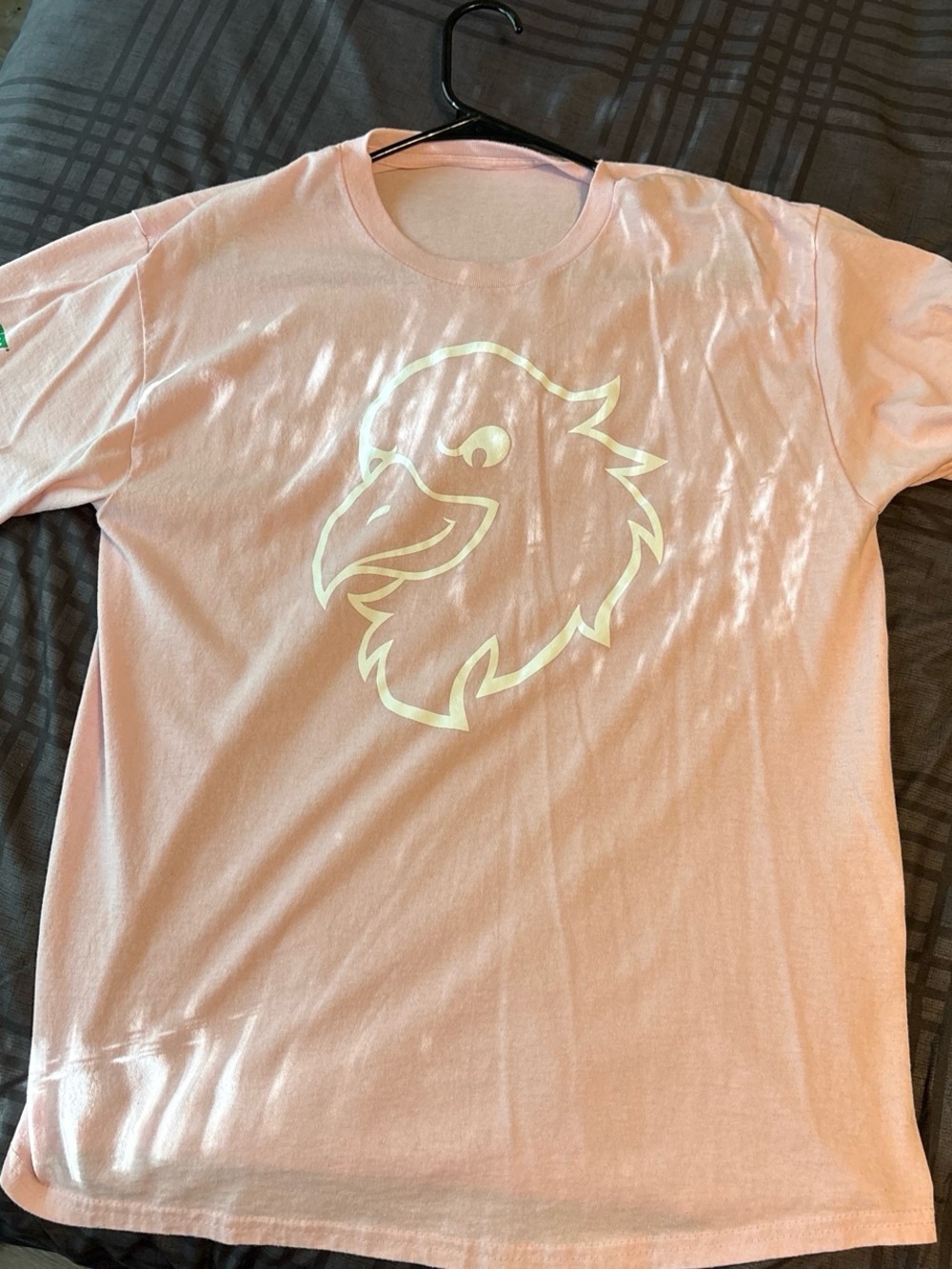 Men's Short Sleeve Pink Graphic Tee with Eagle Outline